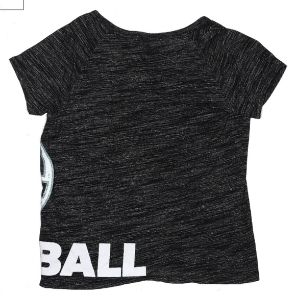Justice Active Sport Volleyball T-Shirt Heathered Grey Glitter Detail Girl's 20 - Picture 2 of 4